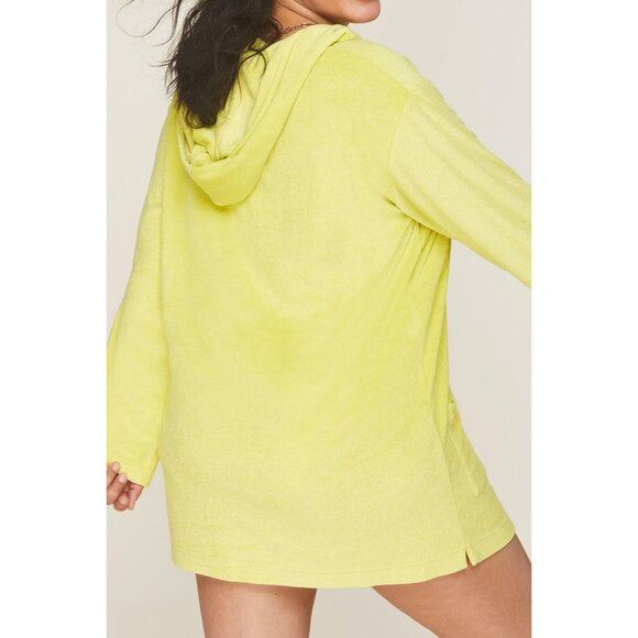 Andie Swim The Hoodie Dress Women's Size Small Honeysuckle Terry Lounge Cover-Up - Picture 4 of 16
